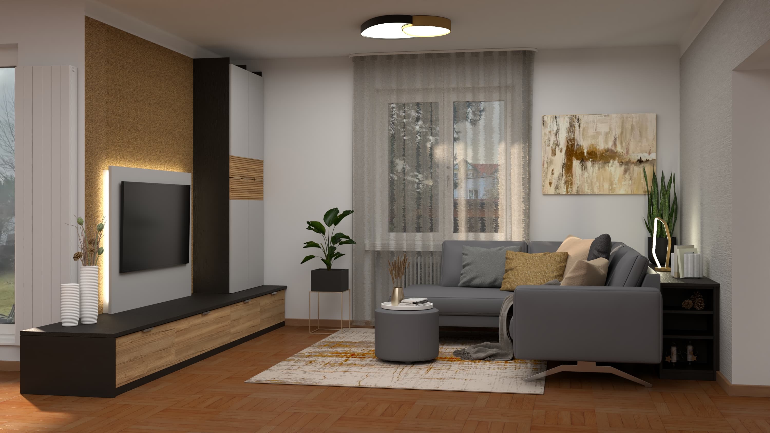 Wohnzimmer Moebel - virtuelle Raumgestaltung